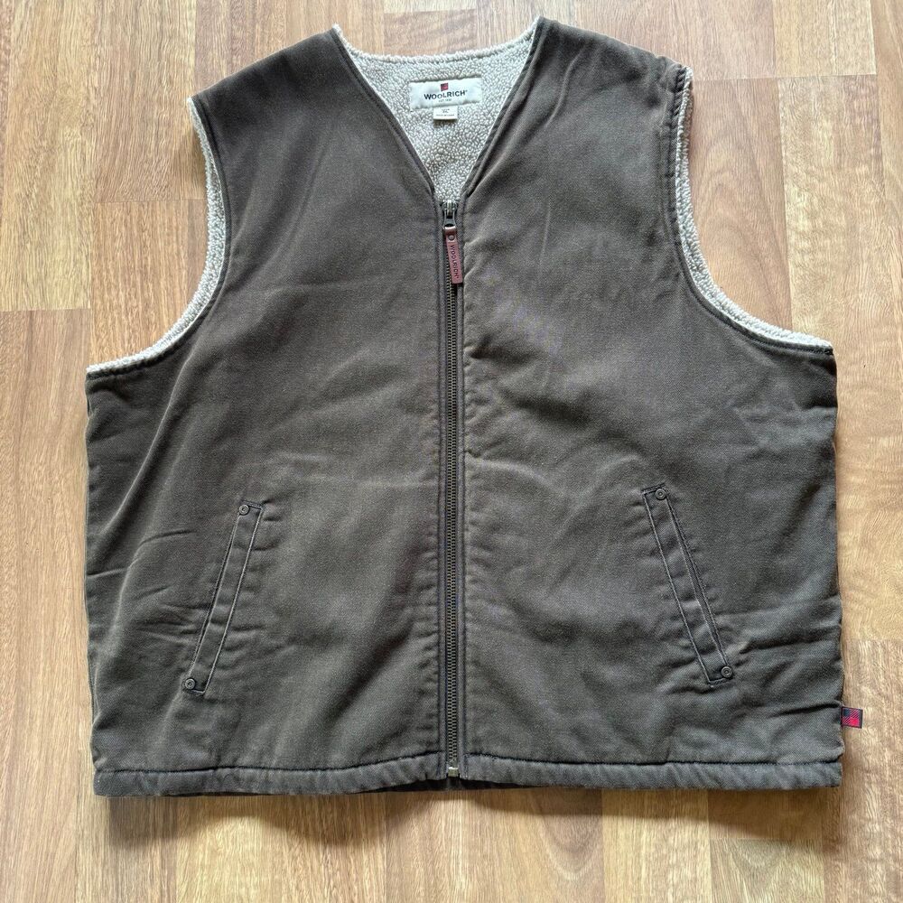 Woodrich mens brown Fleece zip up vest